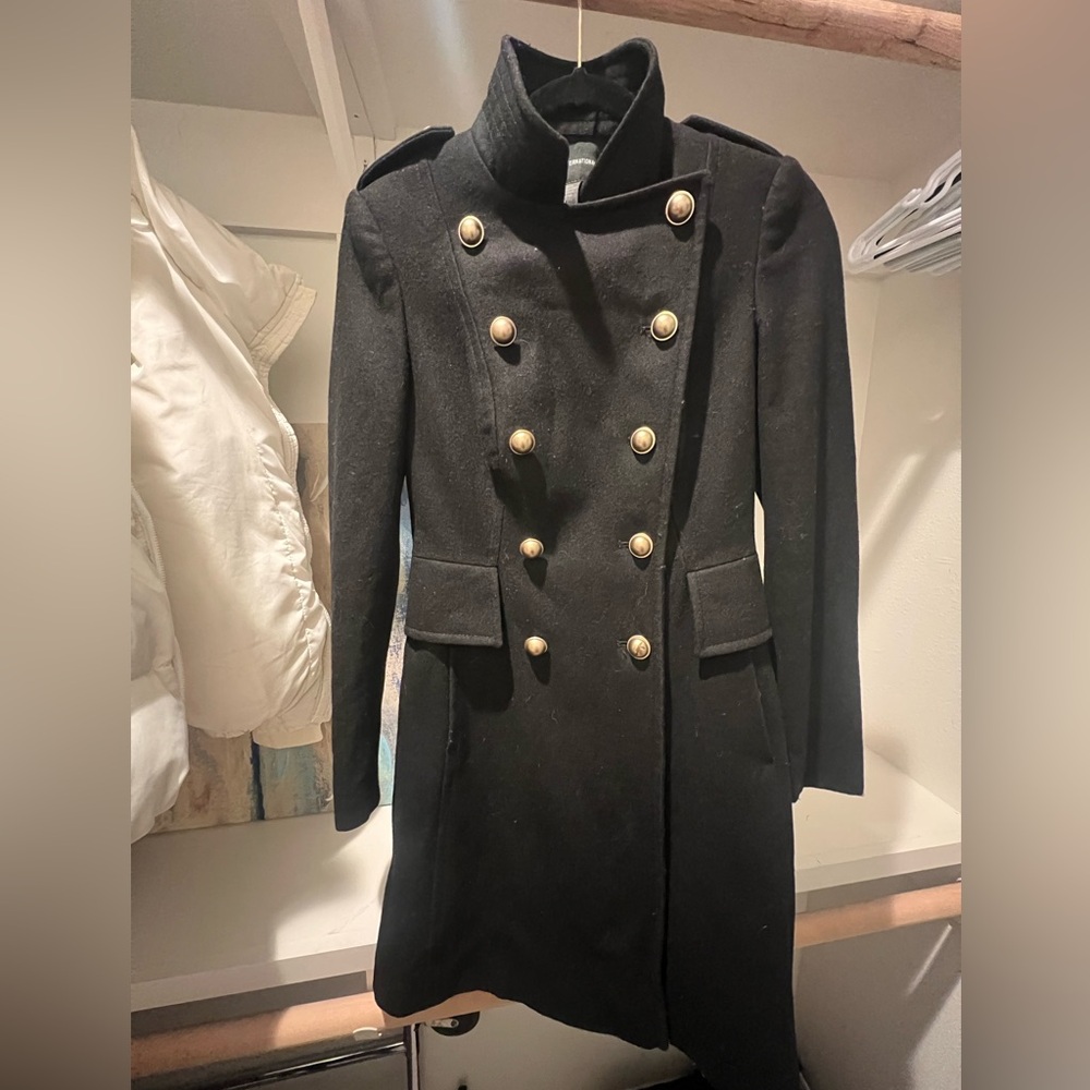 Black wool jacket gold button detail - Picture 5 of 11
